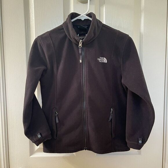 The North Face Black Full Zip Fleece Jacket Girls Size Medium 10-12 - Picture 1 of 14